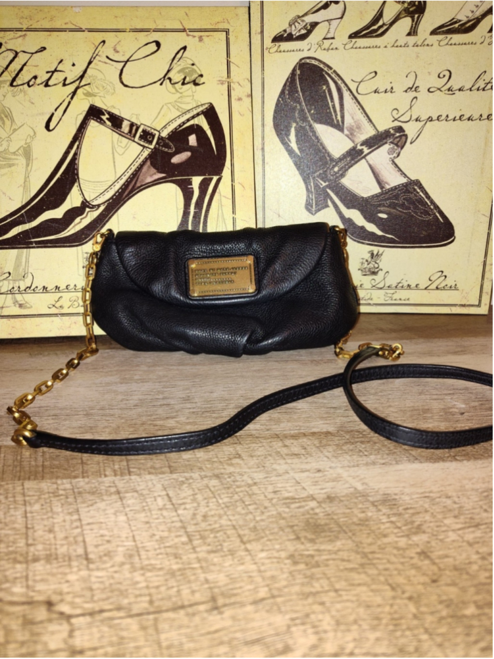 Marc by Marc Jacobs Classic Q Natasha Crossbody Tan Leather Gold Chain Flap Bag
